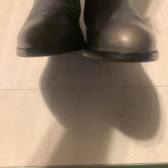 Garnet Hill Women's Dark Gray Leather Buckle Lateral Zipper Tall Boots Size 8.5 - Picture 9 of 12